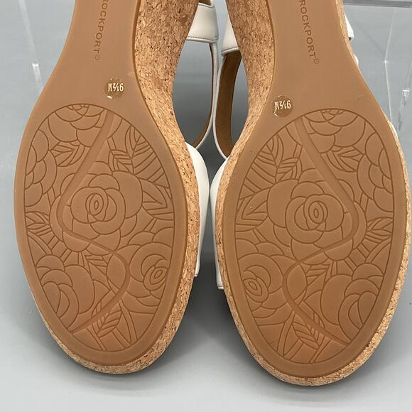 NEW Rockport Women’s Blanca T-Strap Wedge Sandals White Size 9.5M - Picture 10 of 10